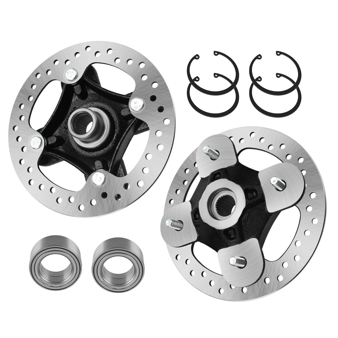 2 Front/Rear Wheel Hubs Rotor Bearing Studs for Polaris RZR XP 4 1000 2014-2023