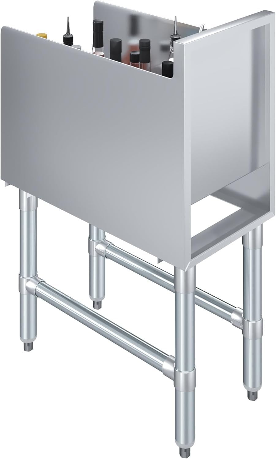 4-Tier Stainless Steel Liquor Display Rack | Commercial Bar Bottle Organizer