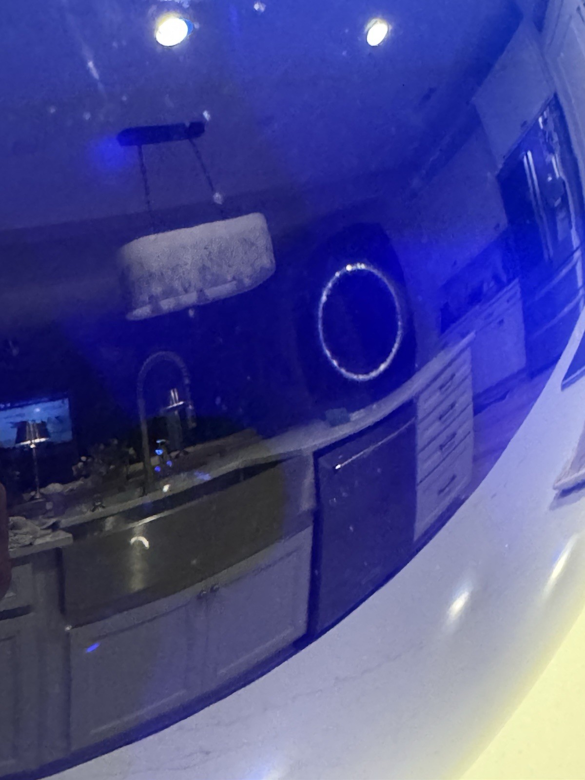 Glass Fishing Float Buoy Ball. Cobalt Blue 12" Diameter. Circumference 37”