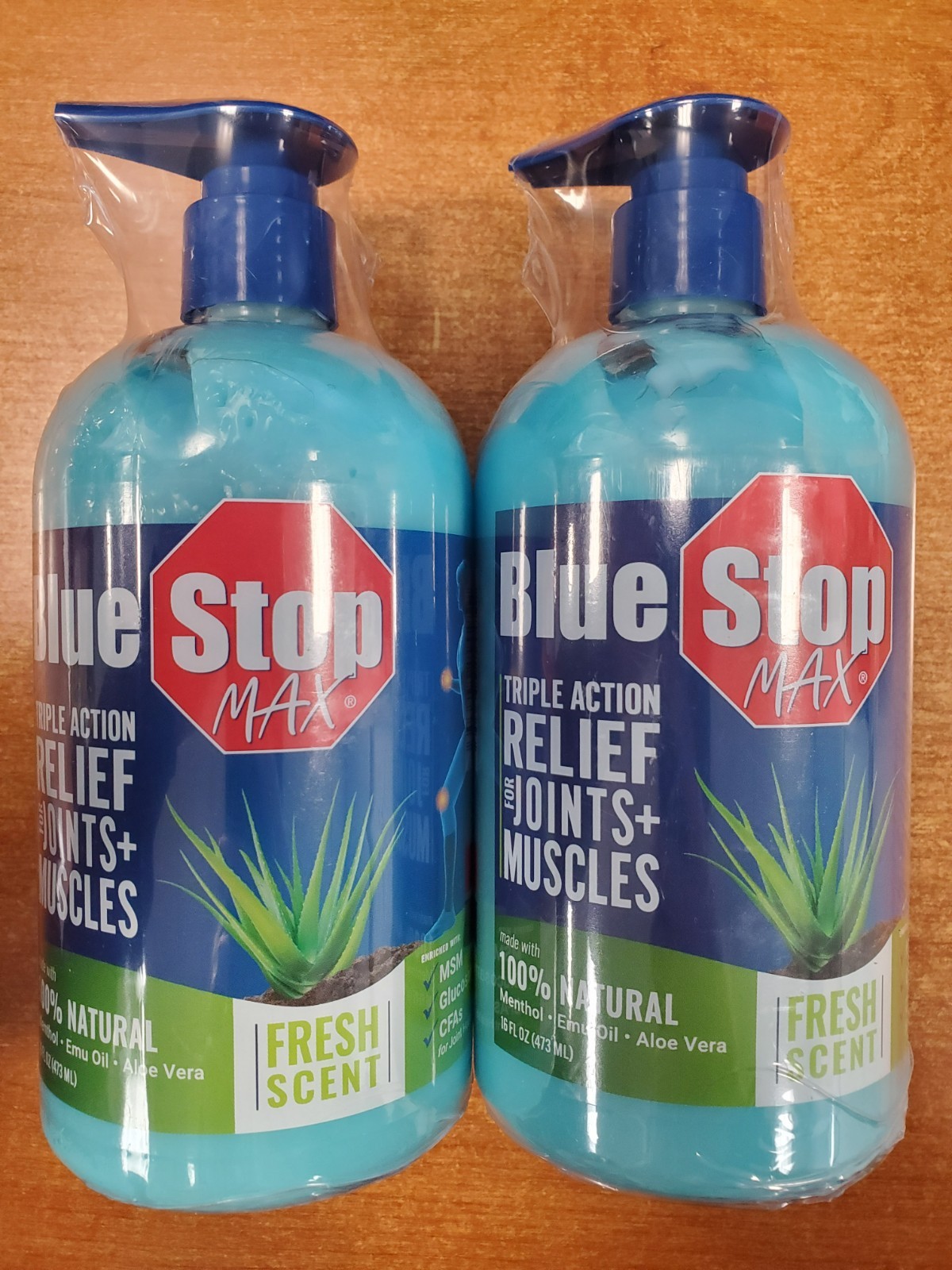2 Pk: Blue Stop Max Triple Action Gel for Joints/Muscles 16oz BB: 6/26 3353-R3P1