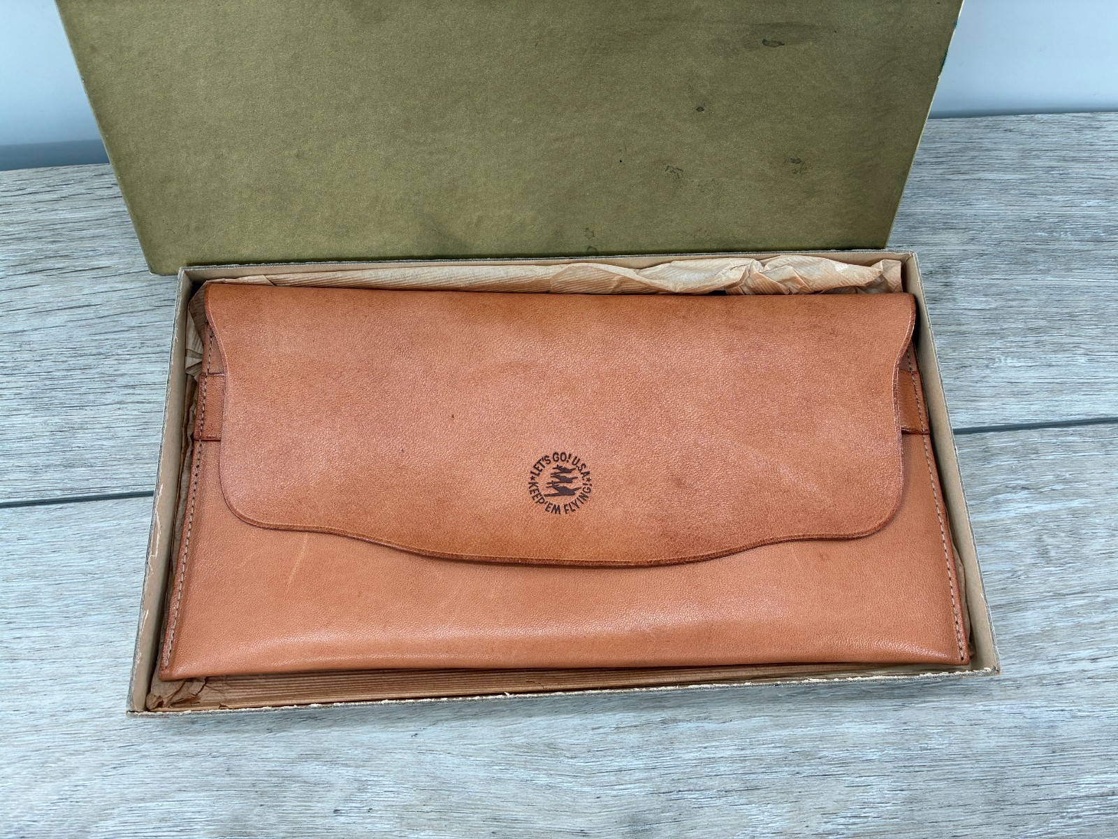 Vintage WW2 War Bonds Leather Wallet Holder Keep Em Flying Pal O Pak Hartland Wi