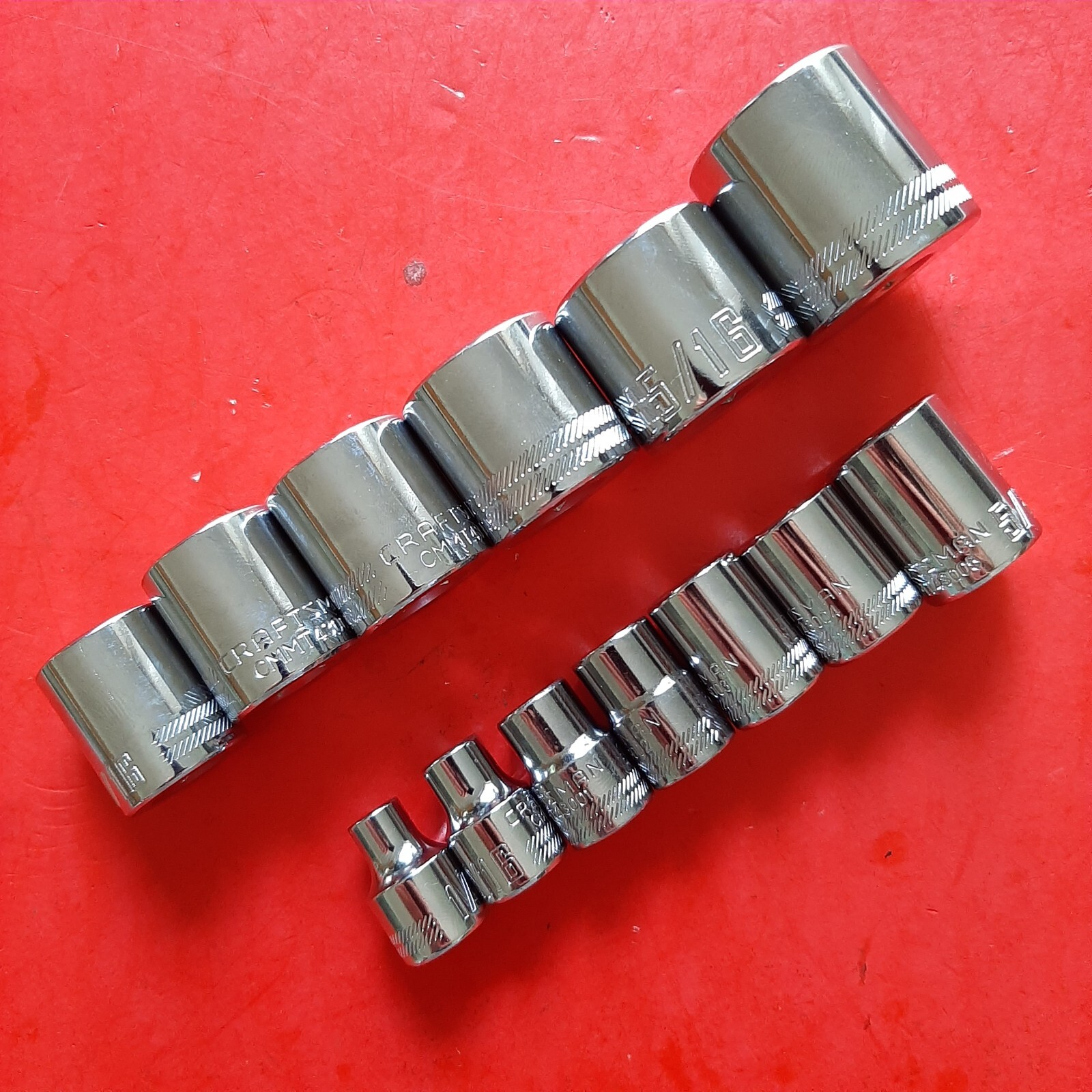 NEW CRAFTSMAN TOOLS 13 Piece 3/8" Drive Shallow SAE 6 Point Socket Set 1/4-1"