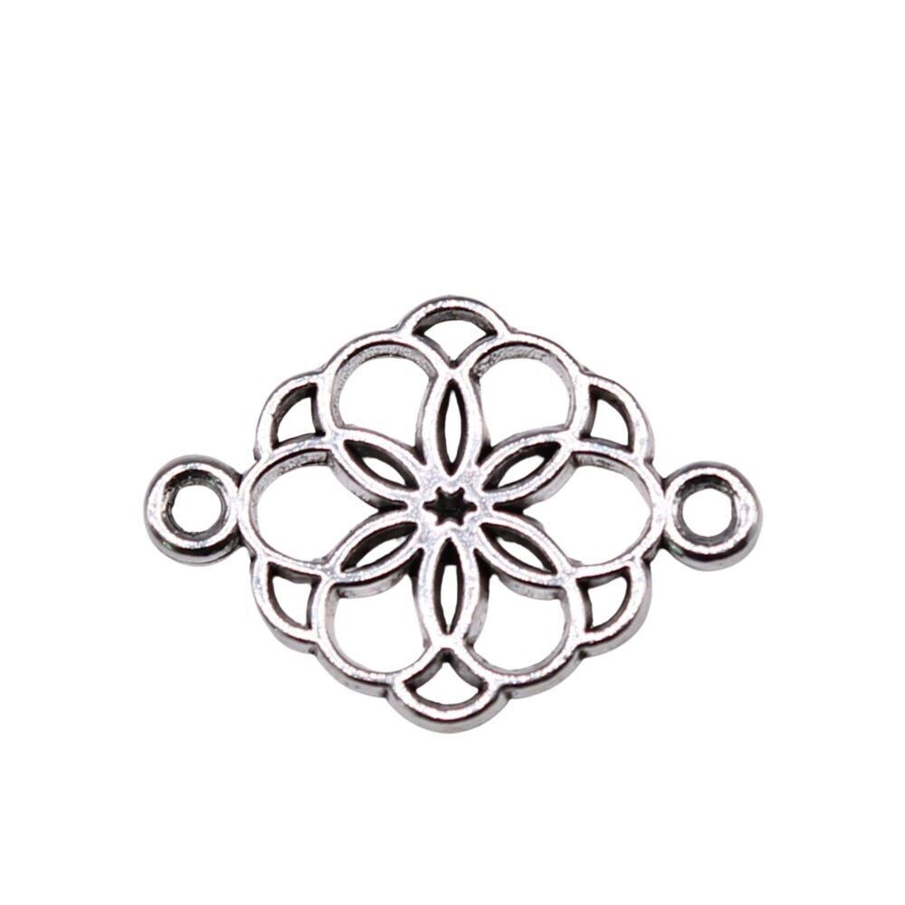 140 Pcs Tibetan Silver Flower Connectors 21x15MM Diy Jewelry Making L16291