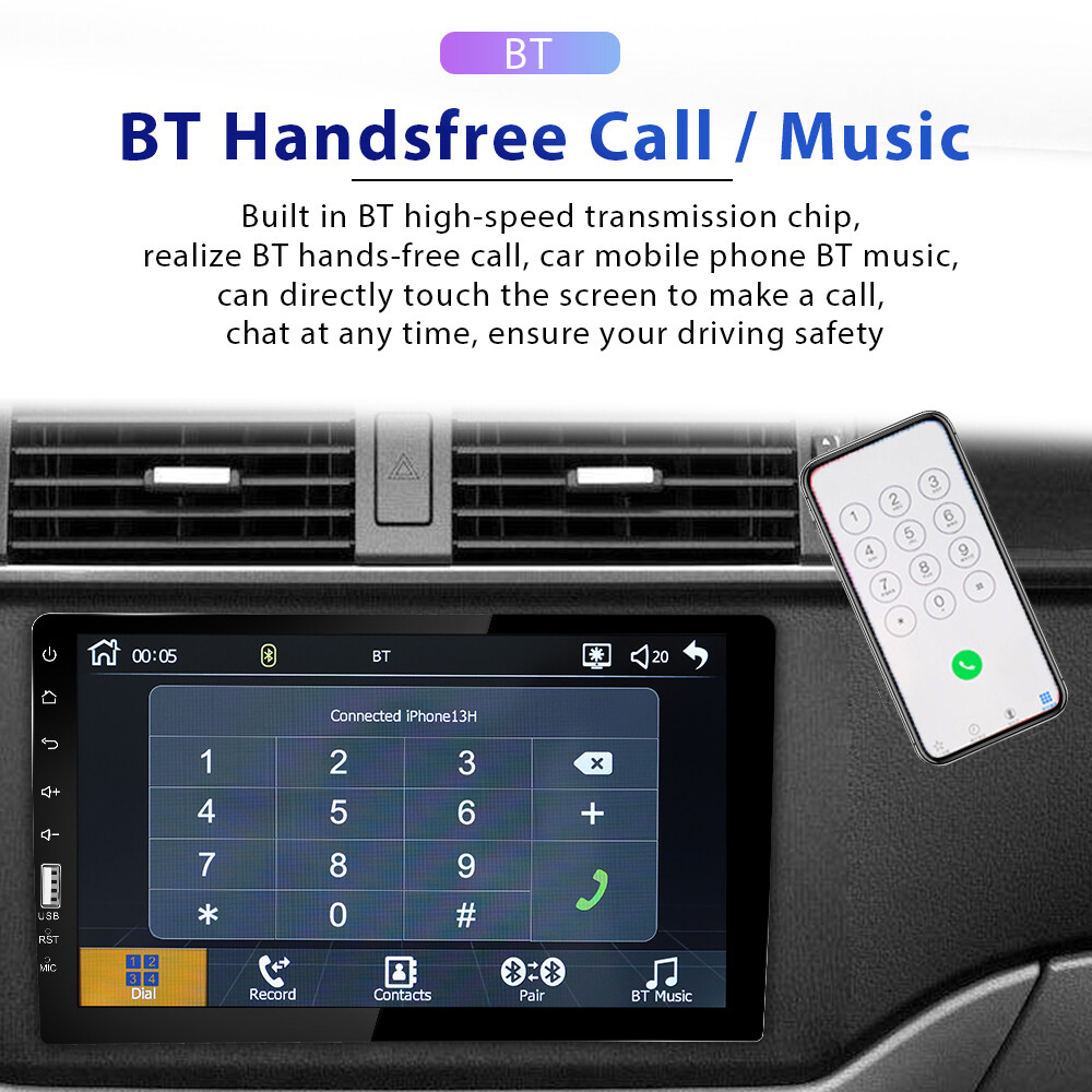 9" Single 1 Din MP5 Player Carplay Car Stereo Radio Android Auto Touch Screen