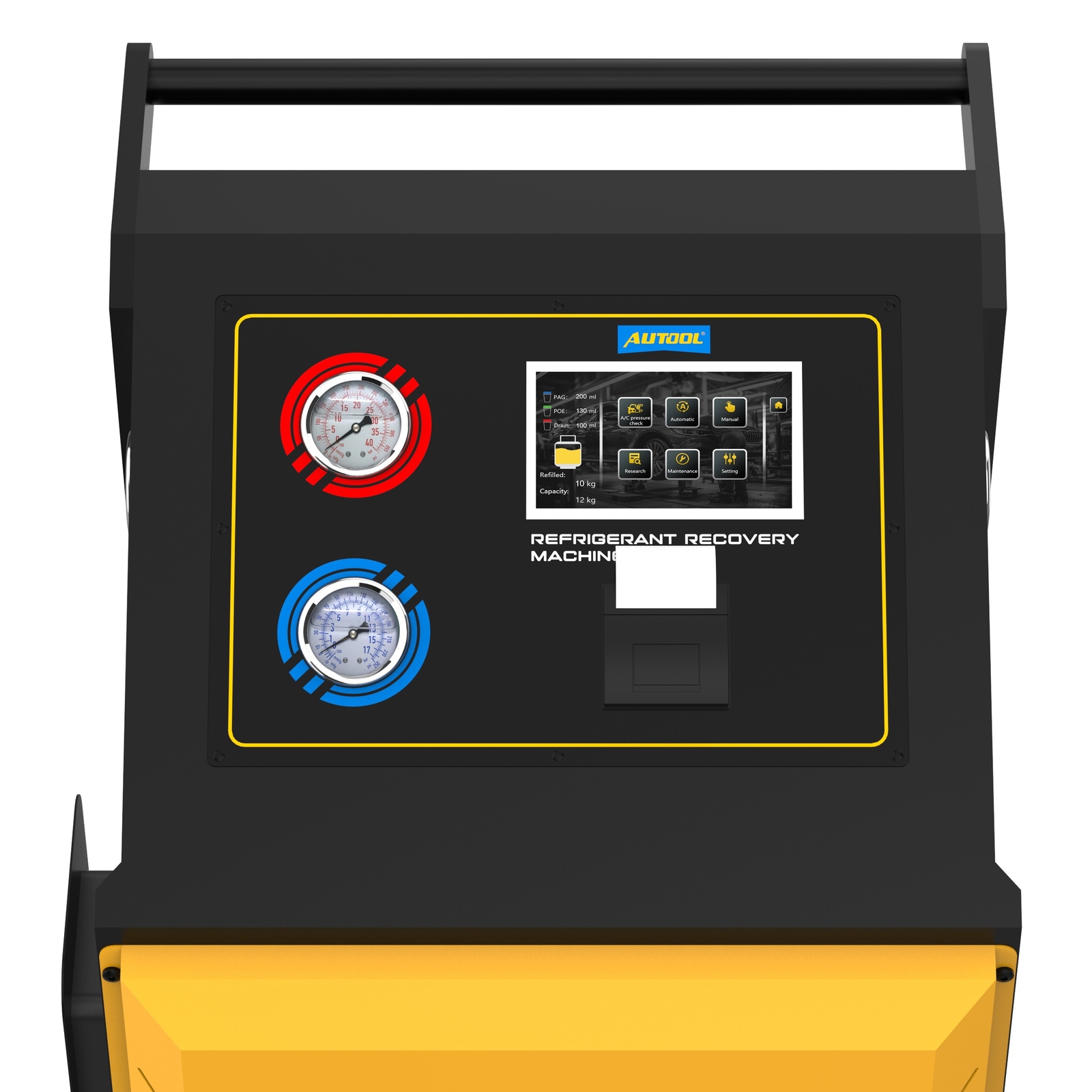 LM708 Fully Automatic Refrigerant Recovery Machine A/C Dual Tank Filling 3/8HP