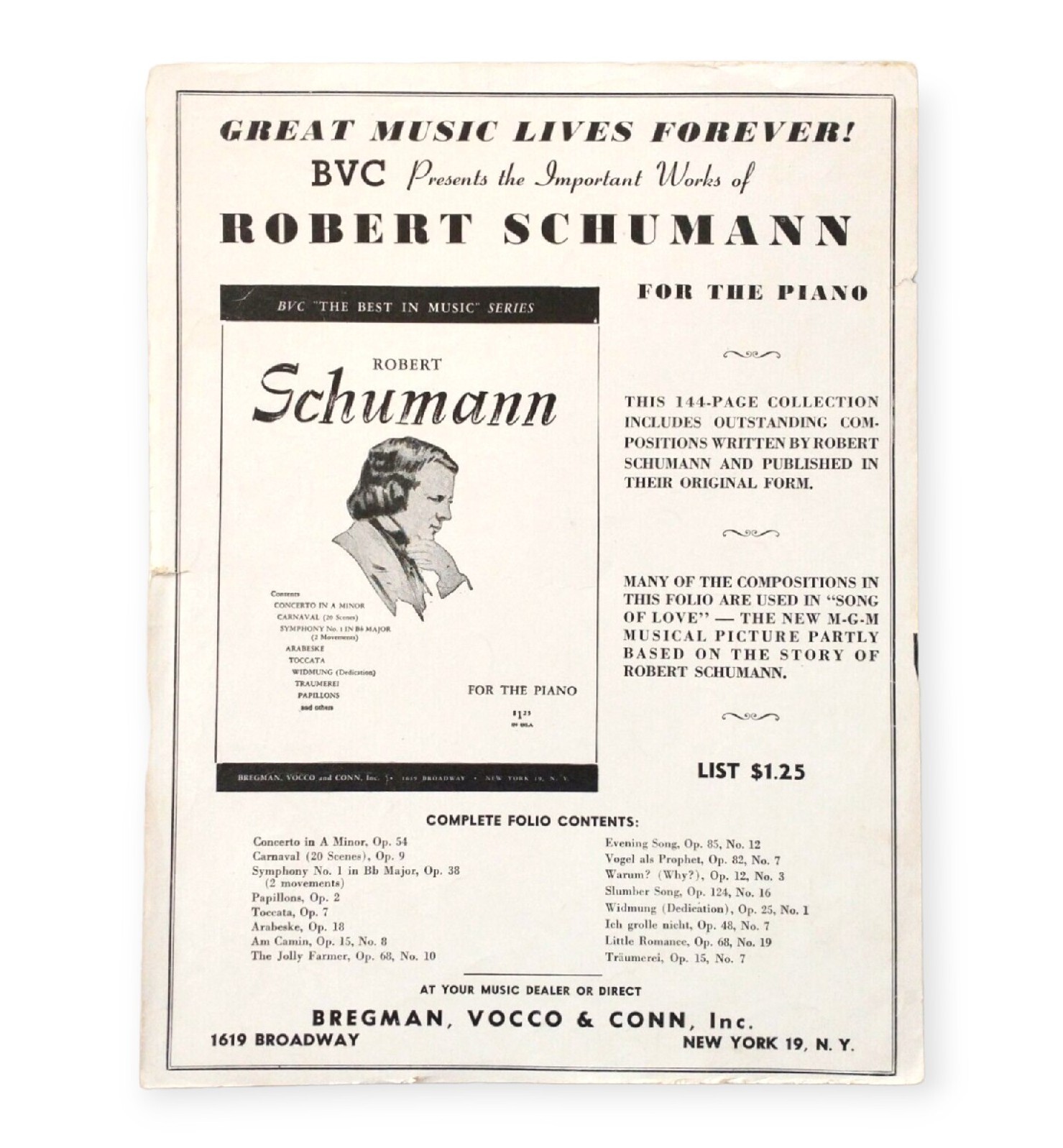 Mother Wore Tights: You Do Vintage Sheet Music for Piano 1947 BVC Inc.