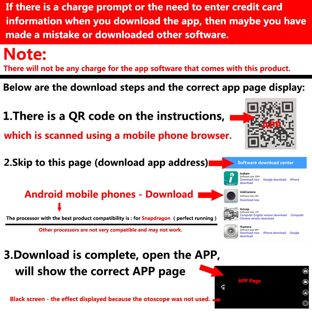 LED Ear Endoscope HD Otoscope Ear Wax Removal Cleaner Tool Camera Kit