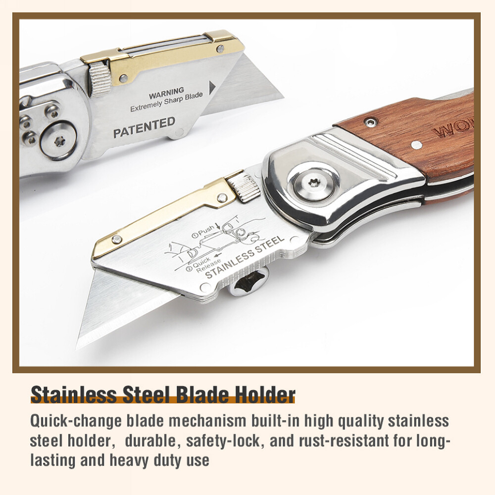 WORKPRO Folding Utility Knife with/10 Blade Heavy Duty Cutter Quick Change Blade