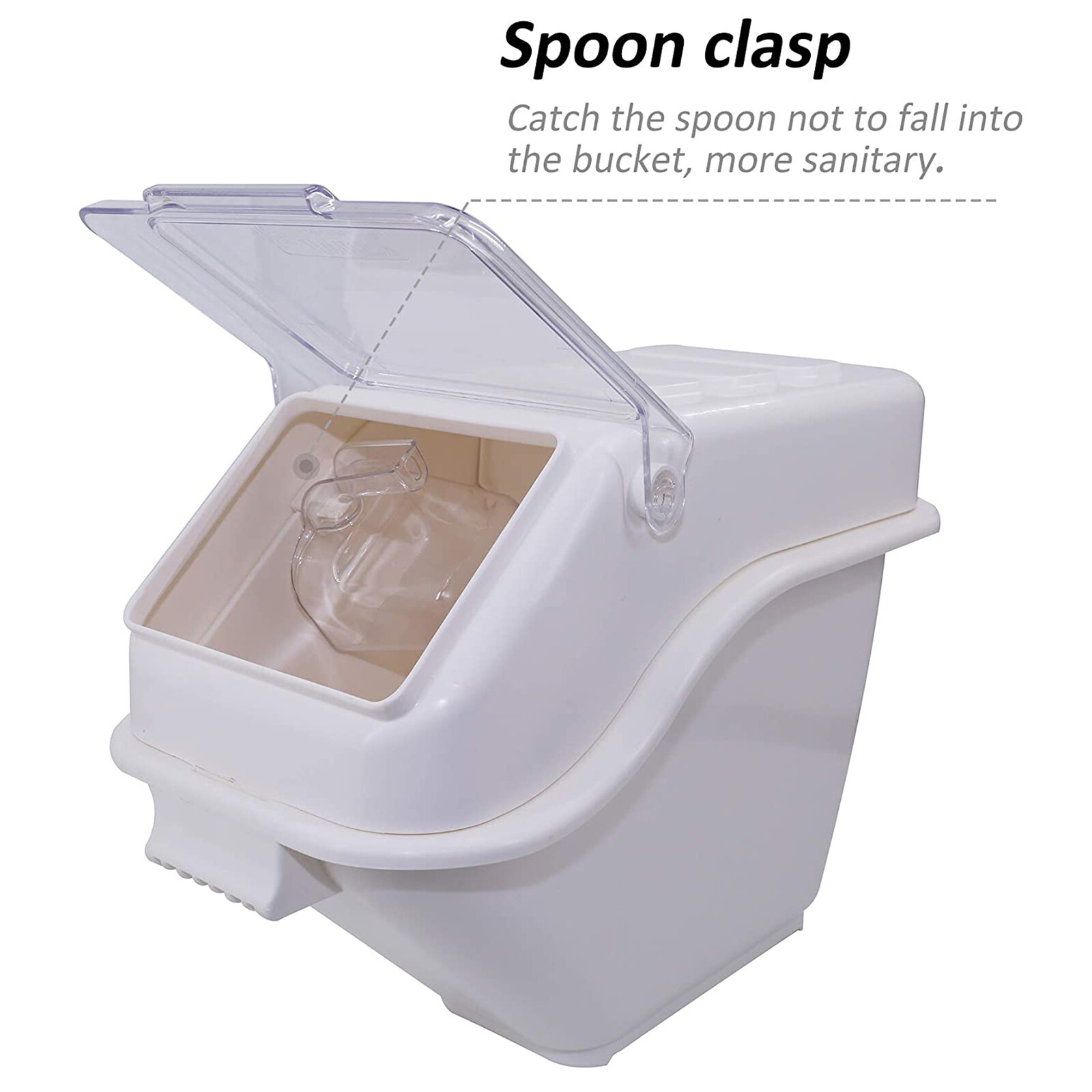 Hakka 8.8 Gallon Ingredient Bin with Scoop 200 Cup Commercial Food Shelf-Storage