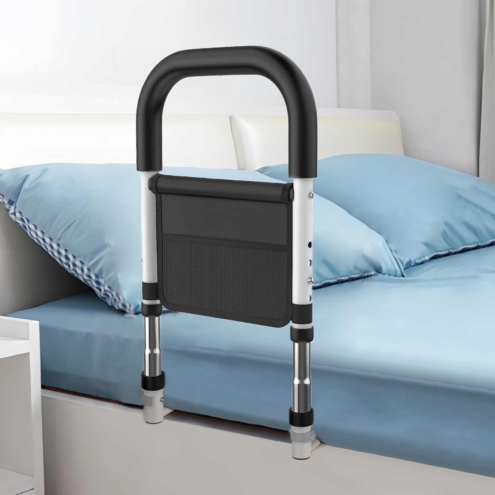 Bed Rails for Elderly Adults,Bed Side Assist Rail for Seniors with Storage Pouch