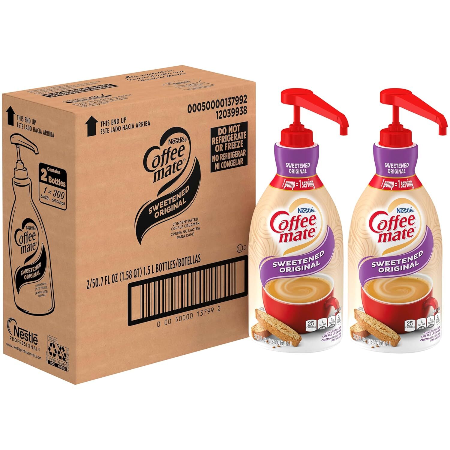 Nestle Coffee Mate Coffee Creamer, Sweetened Original, Concentrated Liquid Pump