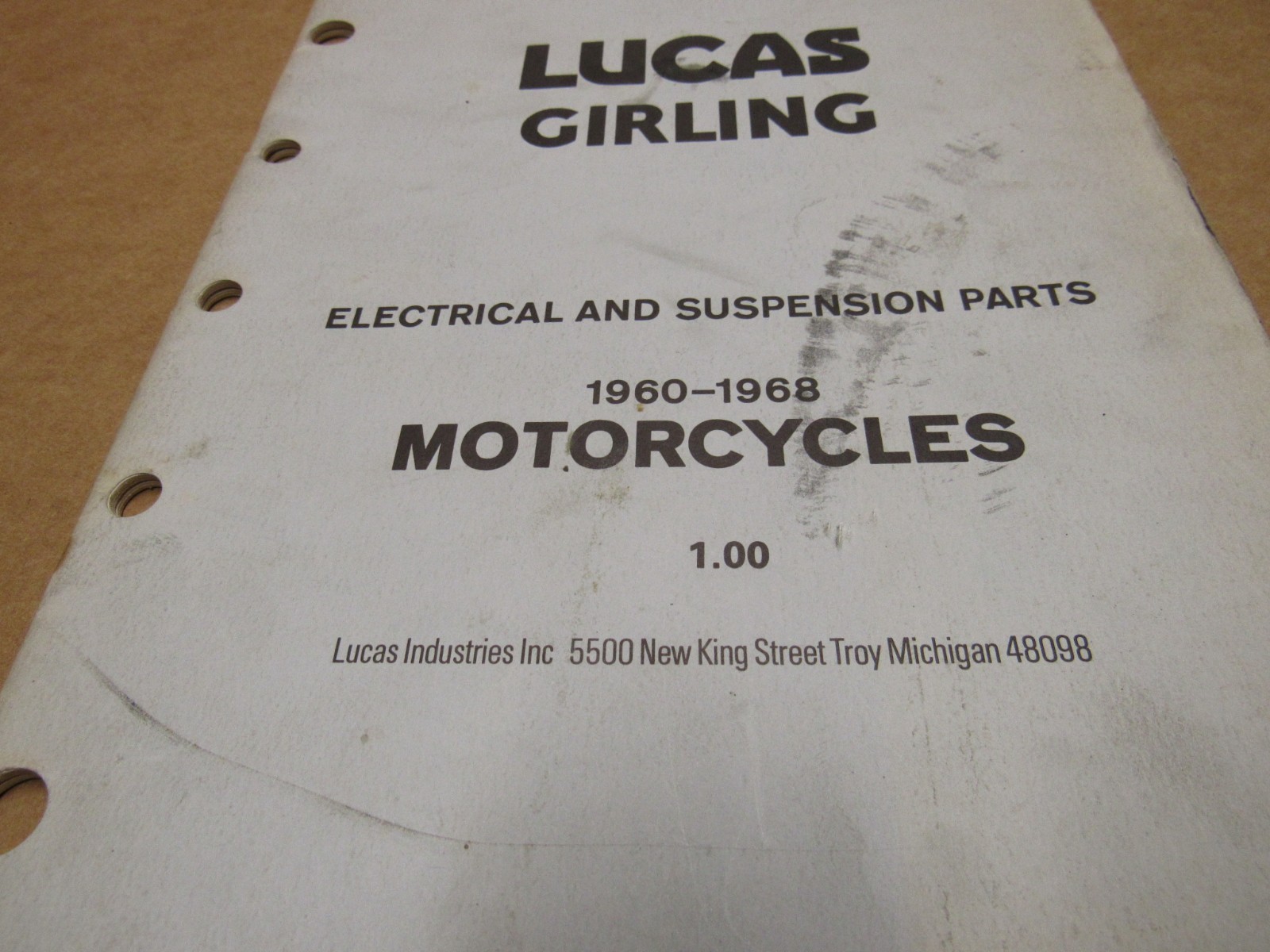 1960-1968 Lucas Girling Electrical Suspension Catalog Triumph Norton BSA
