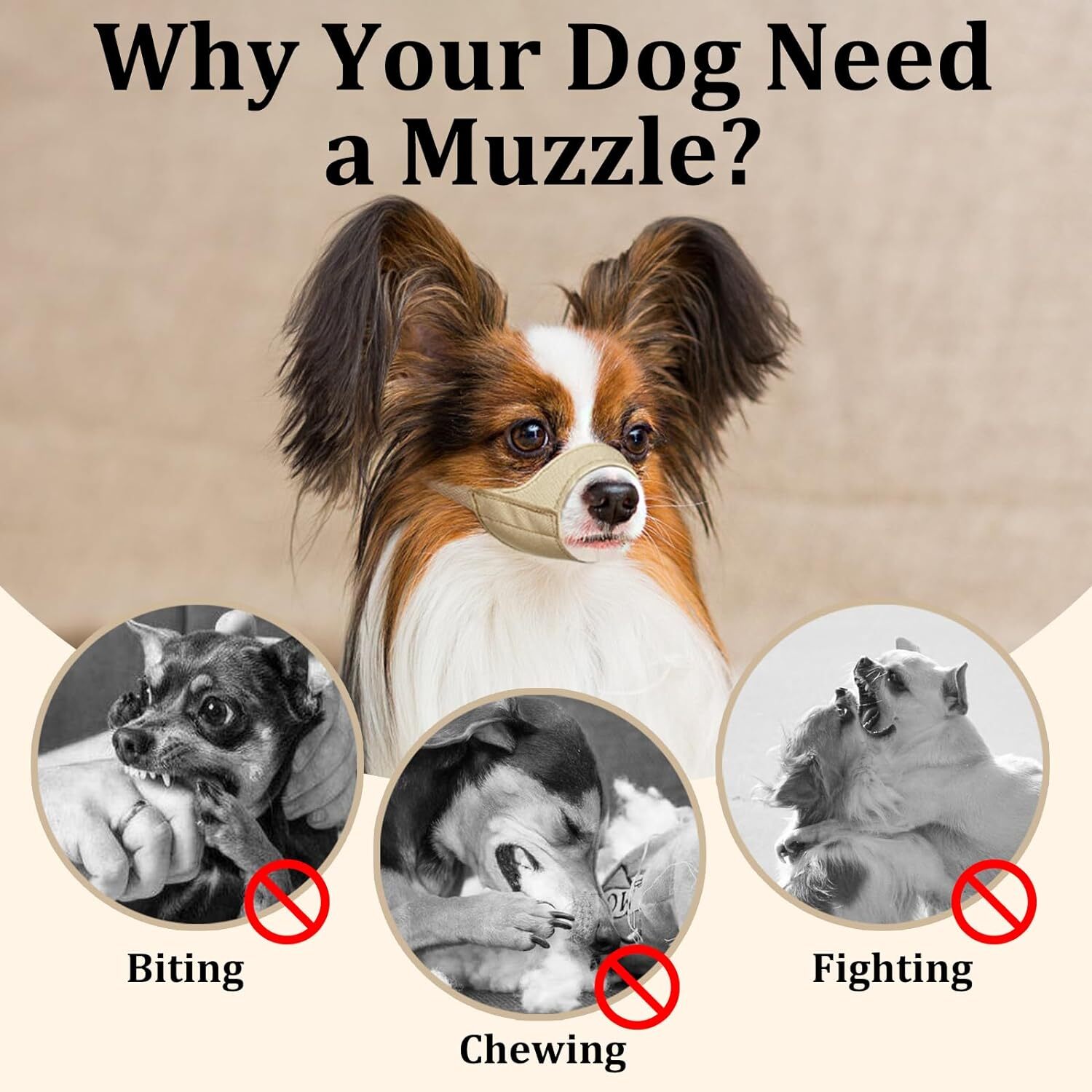 Short Snout Dog Muzzle, Small Muzzle for Chihuahua Shih Tzu American Bully