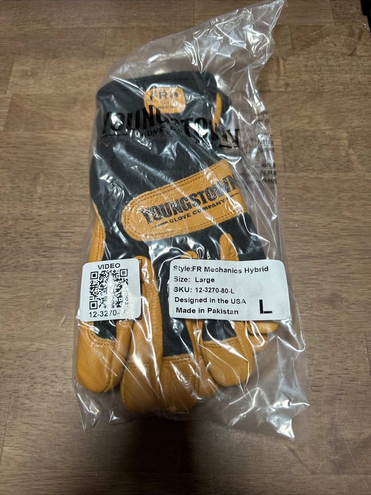 Youngstown Glove 12-3270-80-L Flame Resistant Mechanics Hybrid Gloves, Large