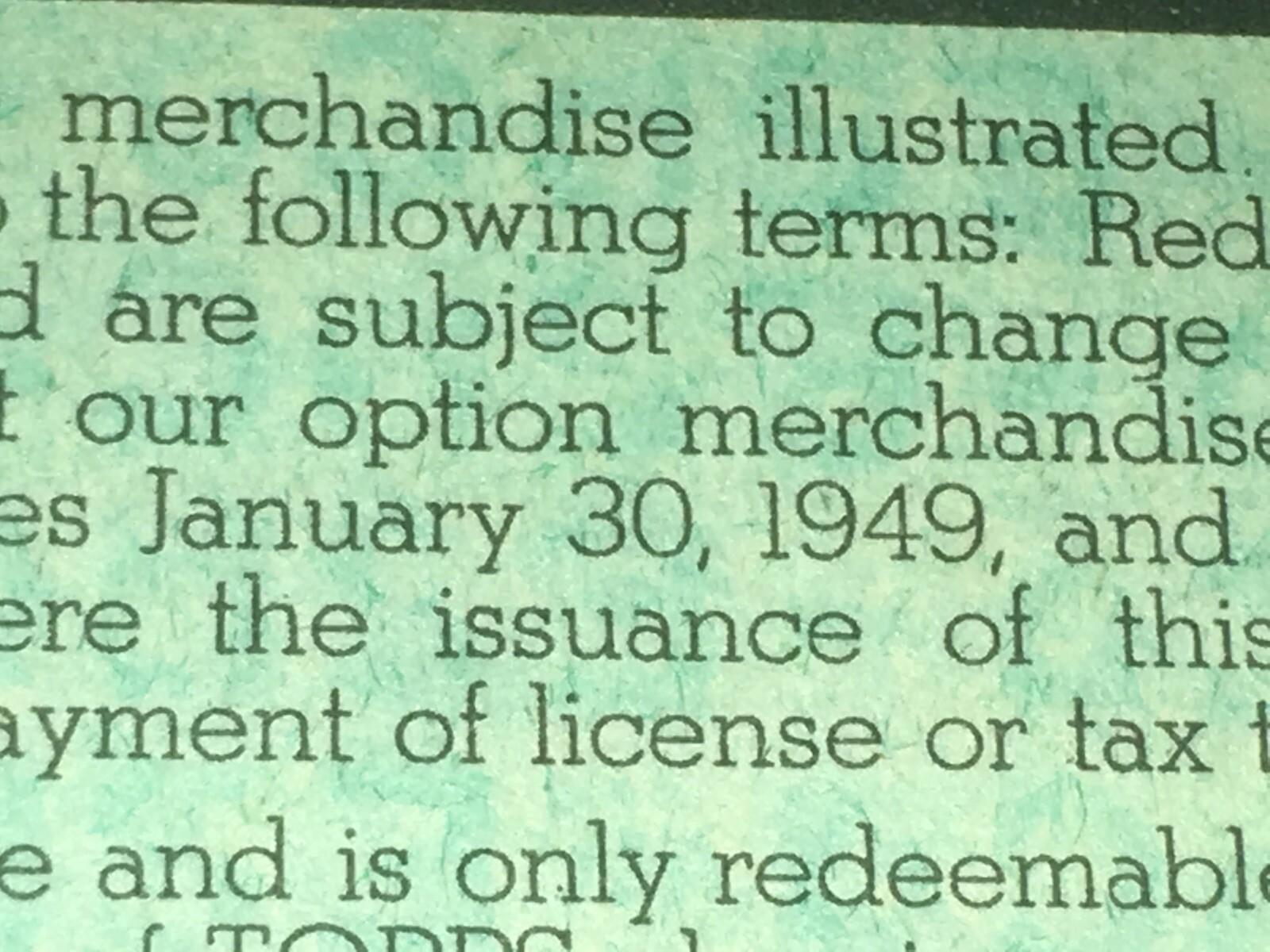 Vintage 1949-1951 Topps Chewing Gum Retailer’s Premium Certificate, Prizes