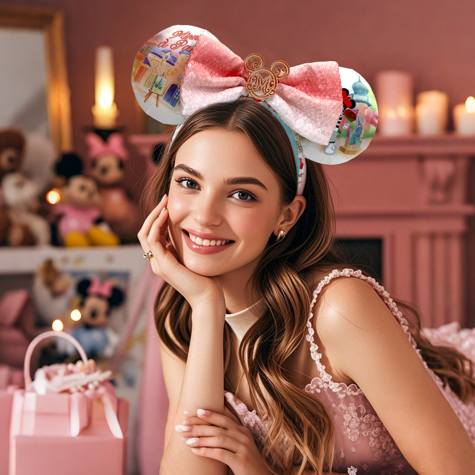 Disney Parks Epcot France World Showcase Minnie Mouse Ears Paris Headband 2025