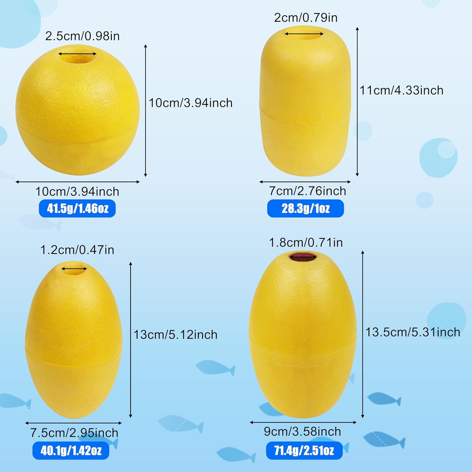 OROOTL Rope Floats Marine Buoy Float, 4/8pcs Crab Trap Floats Buoys Fishing Mark