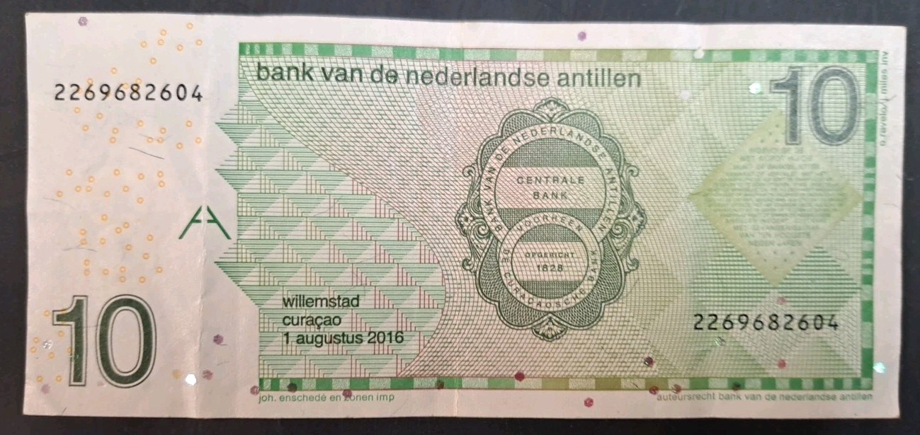 2016 Netherlands Antilles 10 Gulden P28h, 2269682604.