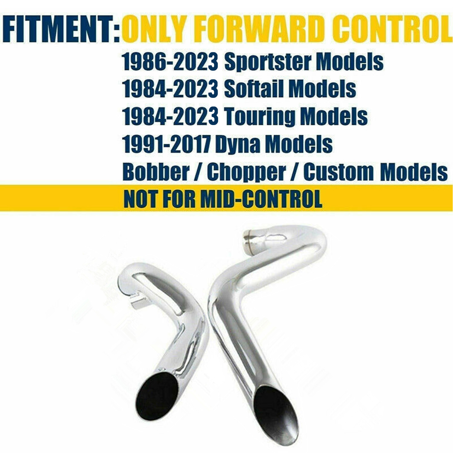 Chrome 2" L.A.F LAF Drag Pipes Exhaust For Harley Sportster Softail Dyna 84-23