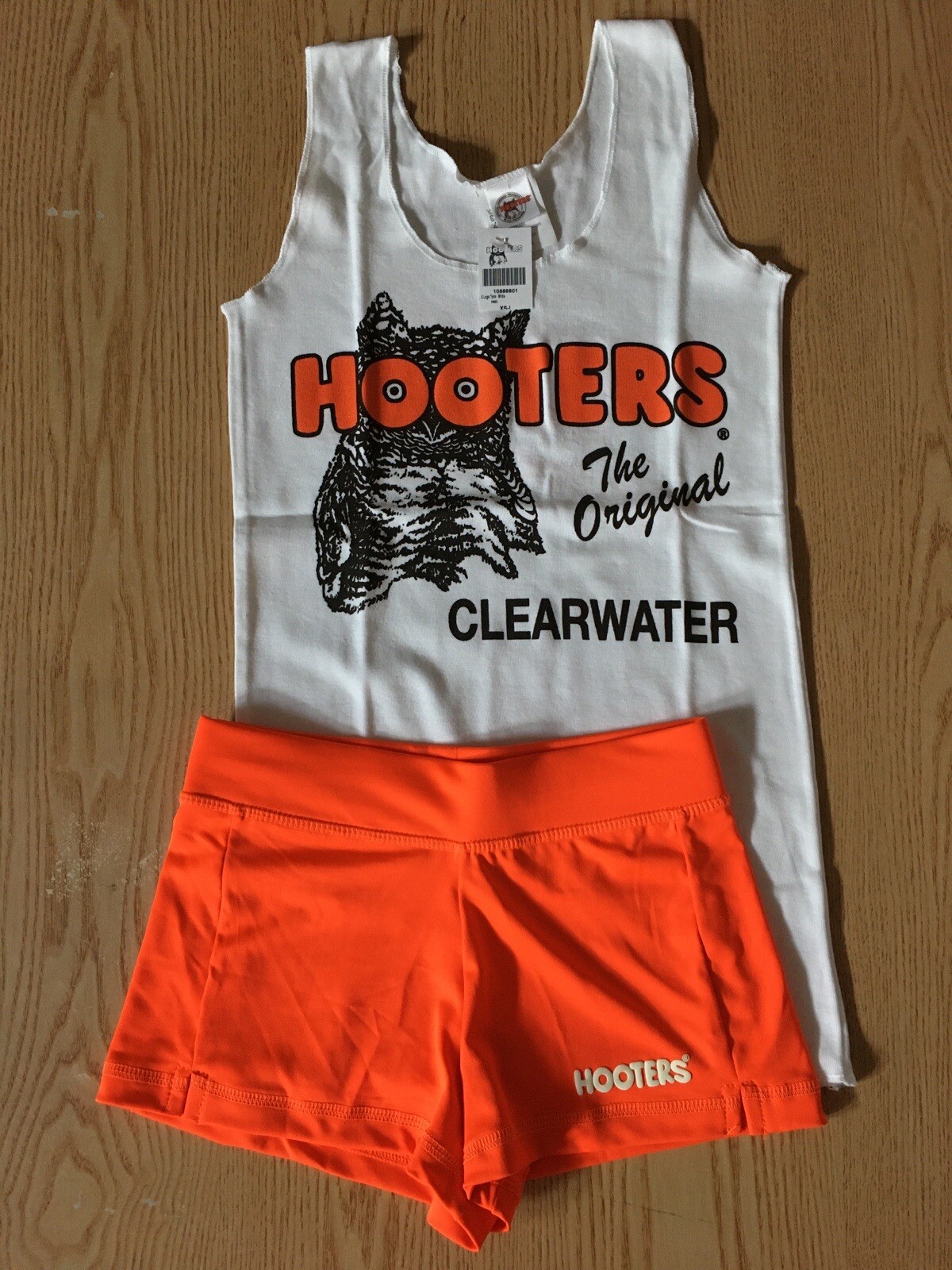 New Sexy HOOTERS GIRLS Uniform Tank & Shorts Halloween Choose XXXS XXS XS S M L