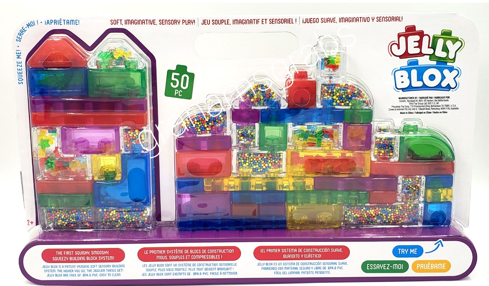JELLY BLOX MEGA PK 50 Pc SQUISHY TWISTY SMOOSHY STRETCHY SENSORY BUILDING BLOCKS