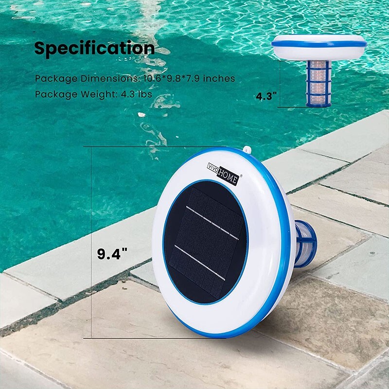 Solar Pool Ionizer Chlorine-Free Sun Shock & Water Purifier Up to 35,000 Gal