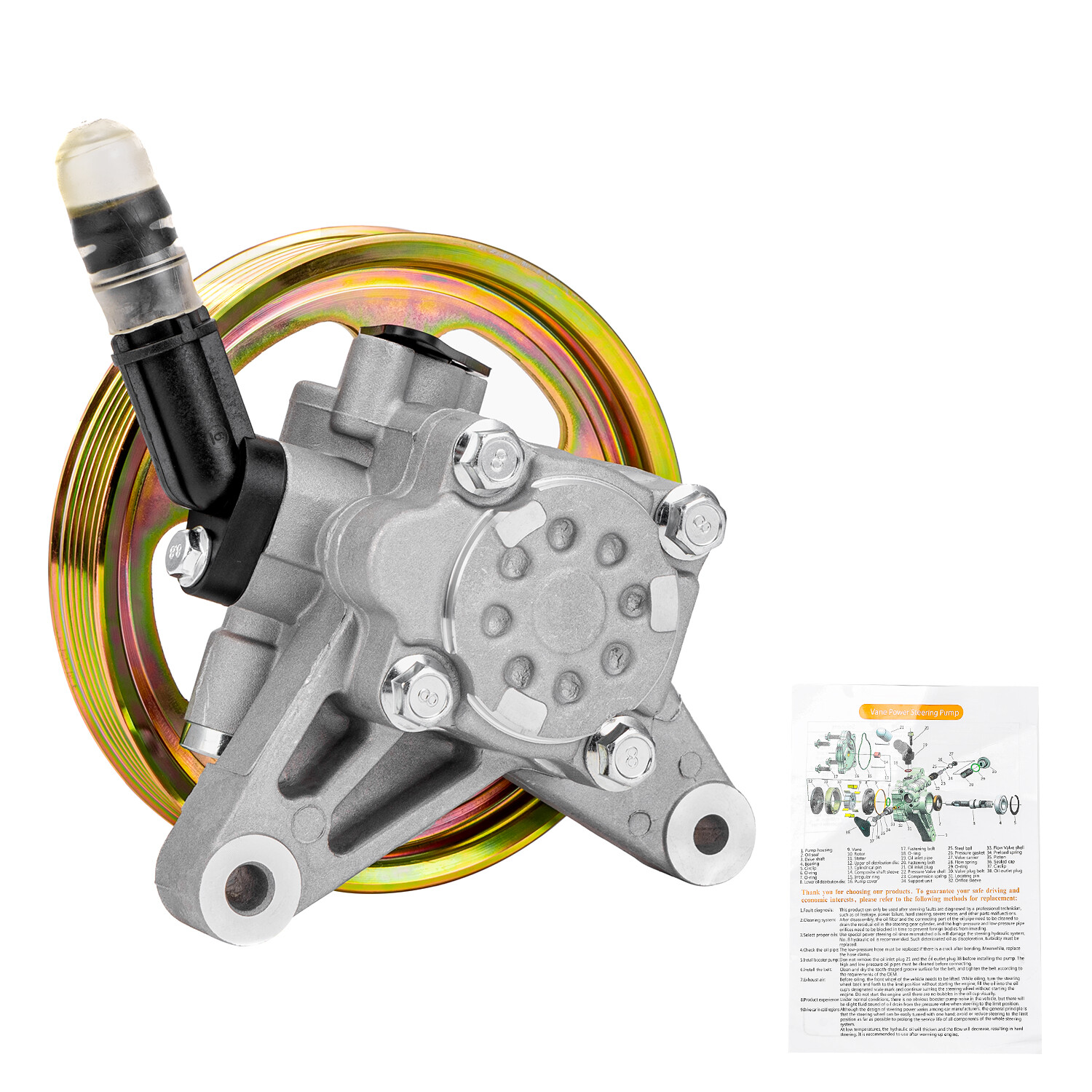 Power Steering Pump w/ Pulley for Acura TL 3.2L 2004 2005 2006 2007 2008 2008