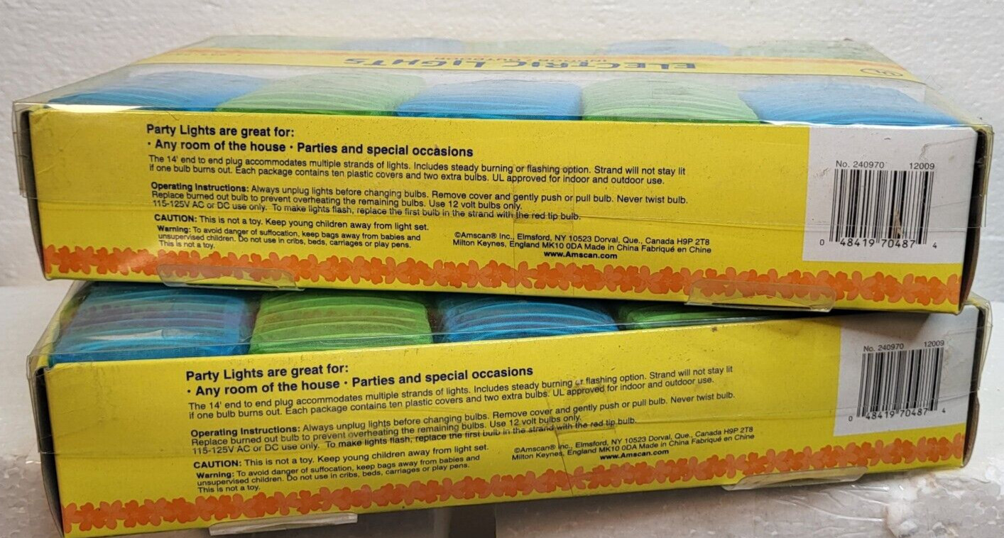 2-Packs 10 Light Patio Party String Lights Set Multi Color