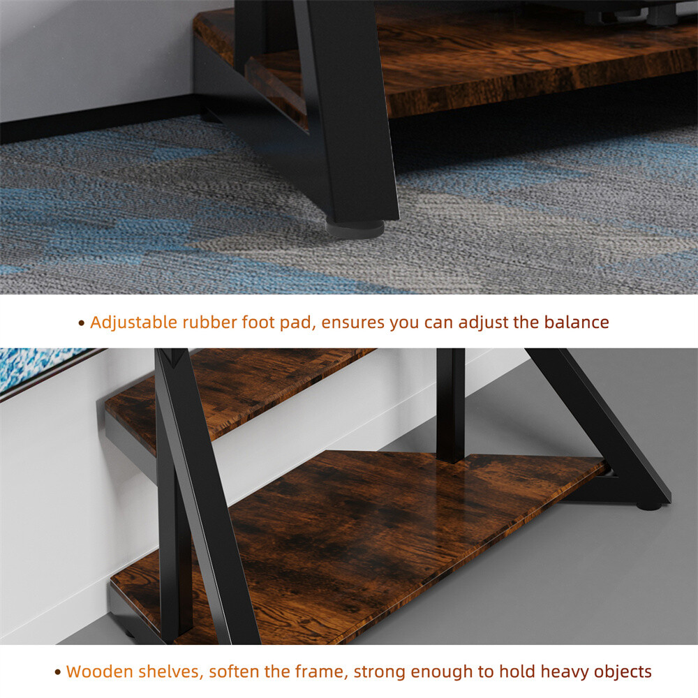 Heavy Duty Corner TV Stand for 40-75 Inch TVs Height Adjustable Floor TV Mount