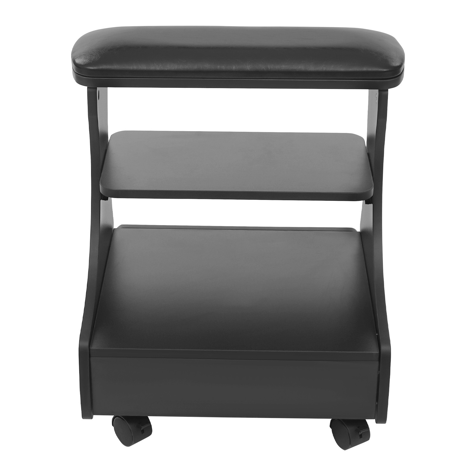 Pedicure Foot Rest 3-Tier Storage Swivel Wheels for Salon Nail Care FootRest