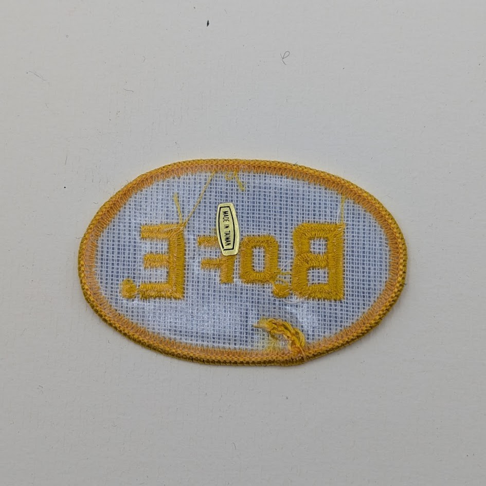 B. of E. Brotherhood of Elks Patch Yellow Letters Oval Blue Gold Border- Iron-on