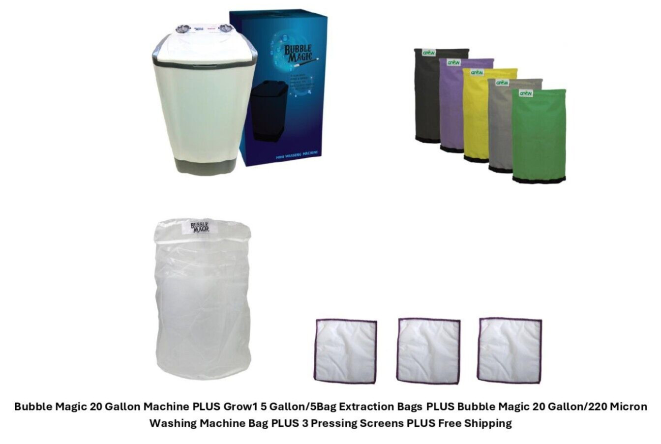 Bubble Magic 20 Gallon Washing Machine 9 Piece COMPLETE Pollen Extraction Kit