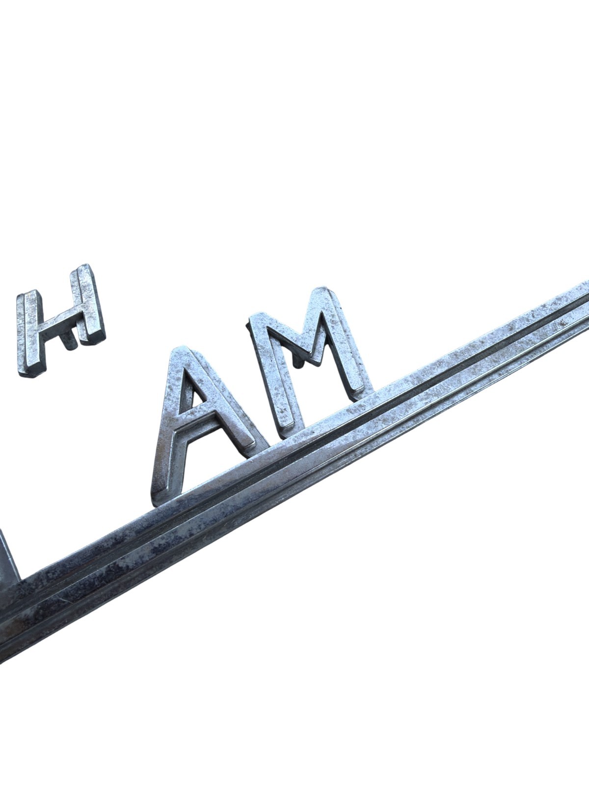 1940 Graham Sharknose Hollywood Trunk Emblem 14" Original – Needs "H" Repair