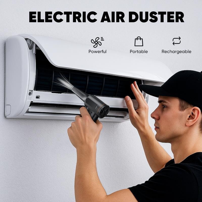 Electric Air Duster Cordless Mini Jet snow Blower Portable Turbo Fan with LED