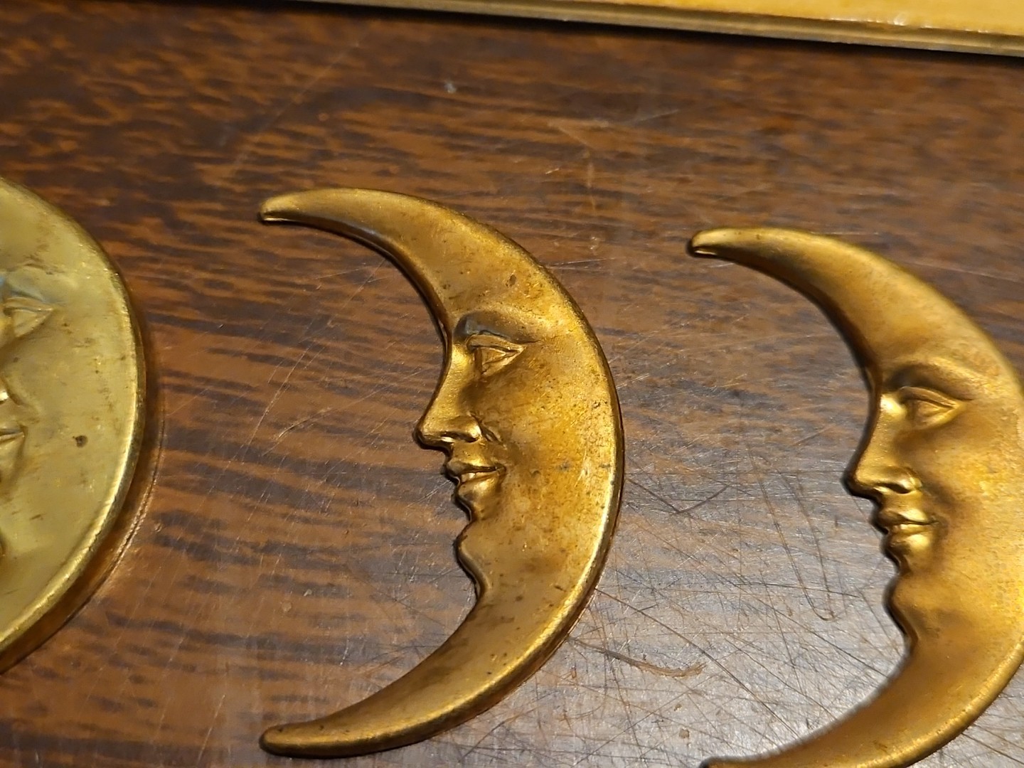 Lot Of 20 Half Moons France Vintage 60s Brass Stampings Findings Jewelry