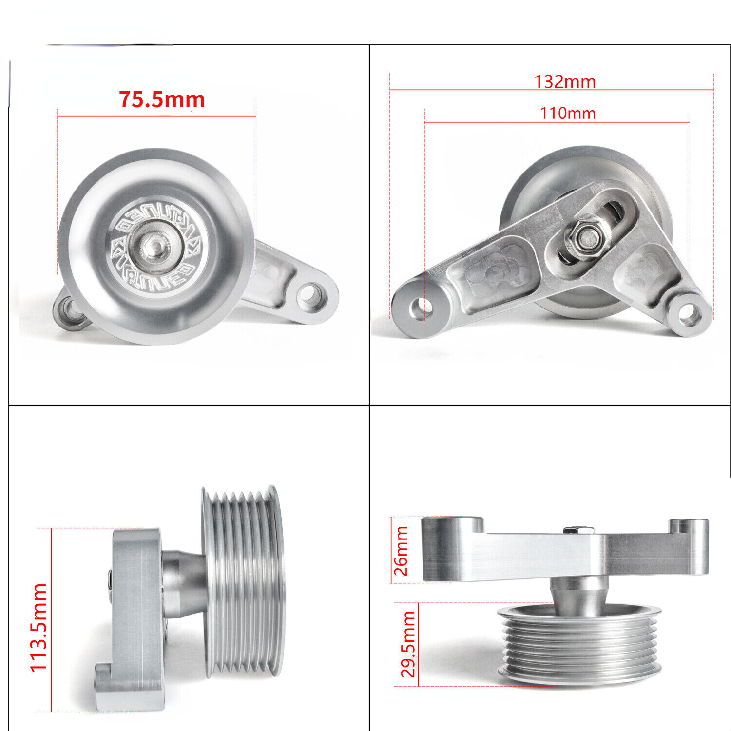 Adjustable EP3 Style Idler Pulley With Belt Kit For Honda Civic Integra K24 Swap