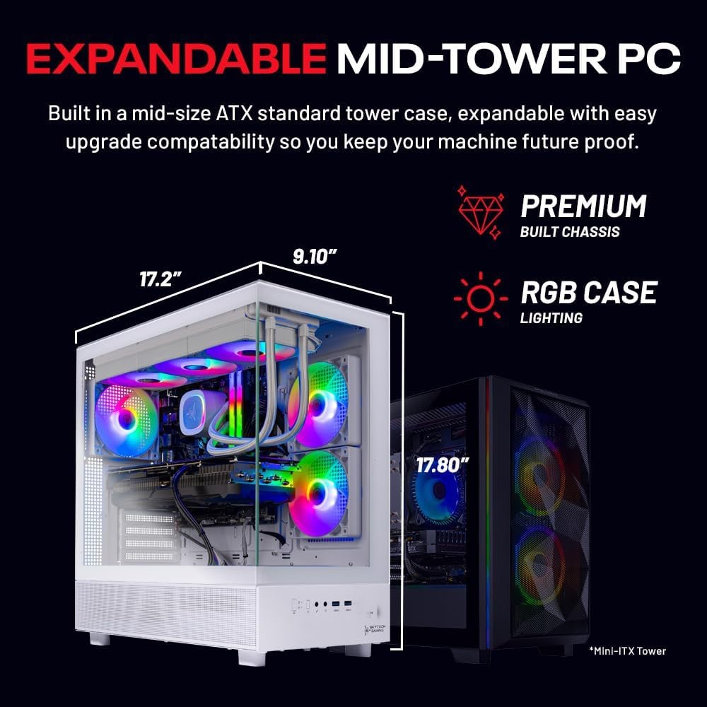 Skytech ARGB Gaming Desktop i7 Compute PC 16GB RAM 512GB SSD GTX 1650 Win11 Wifi