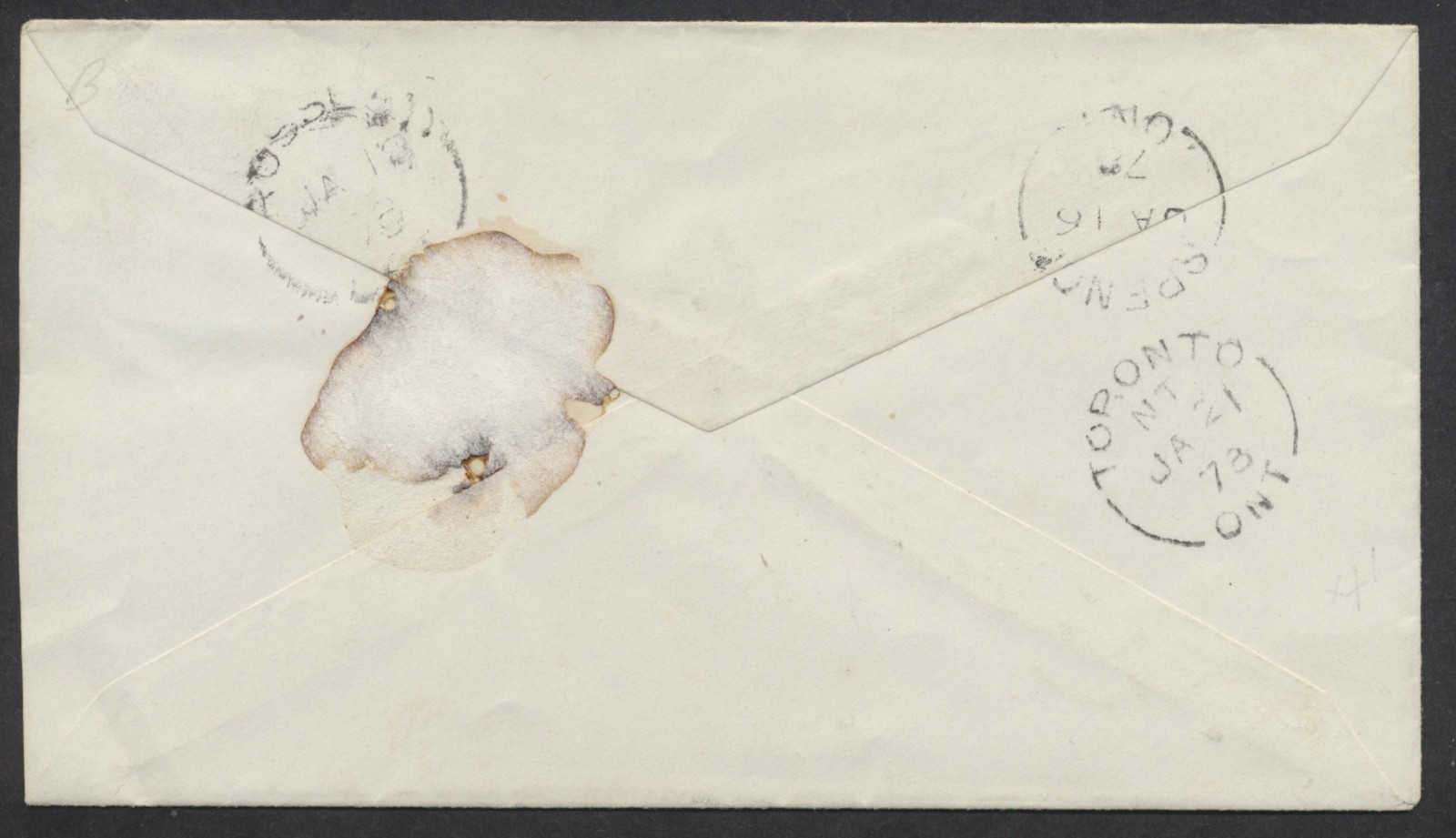 1878 Doe Lake (PSD) ONT Split Ring ERD On Cover to Toronto via Spence Rosseau