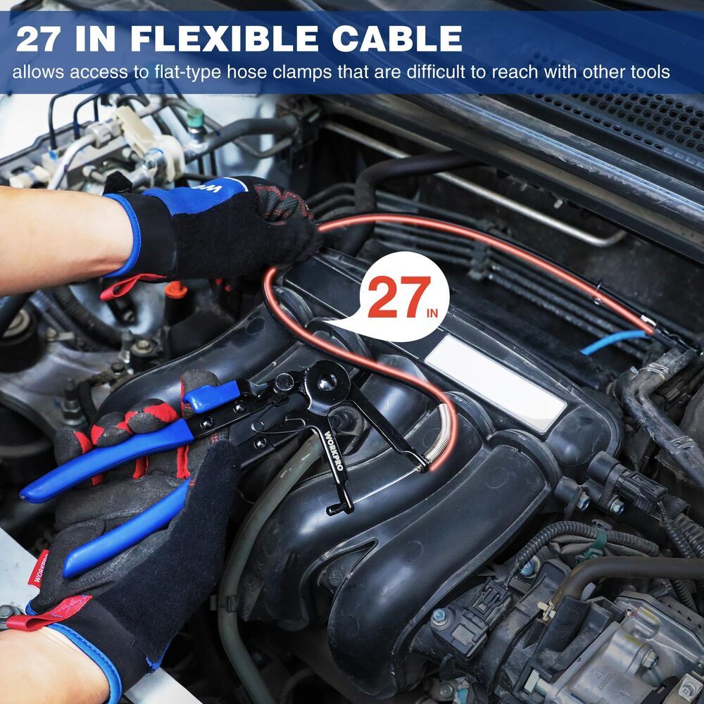WORKPRO 27" Flexible Hose Clamp Plier Spring Plier Automotive Clamp Removal Tool