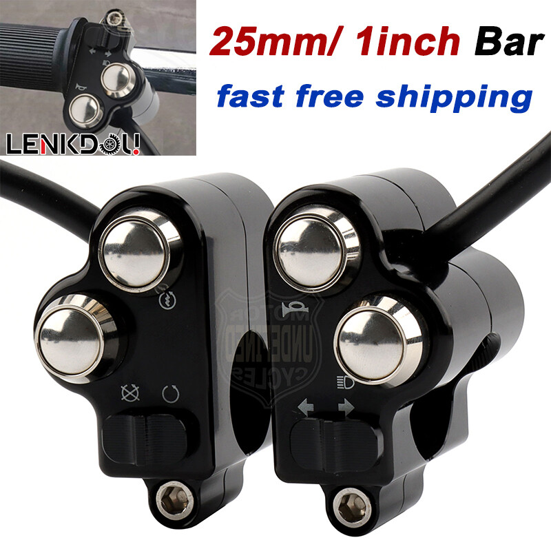 1" Bar Universal Handlebar Switch Horn Button Controls for Harley Chopper Bobber
