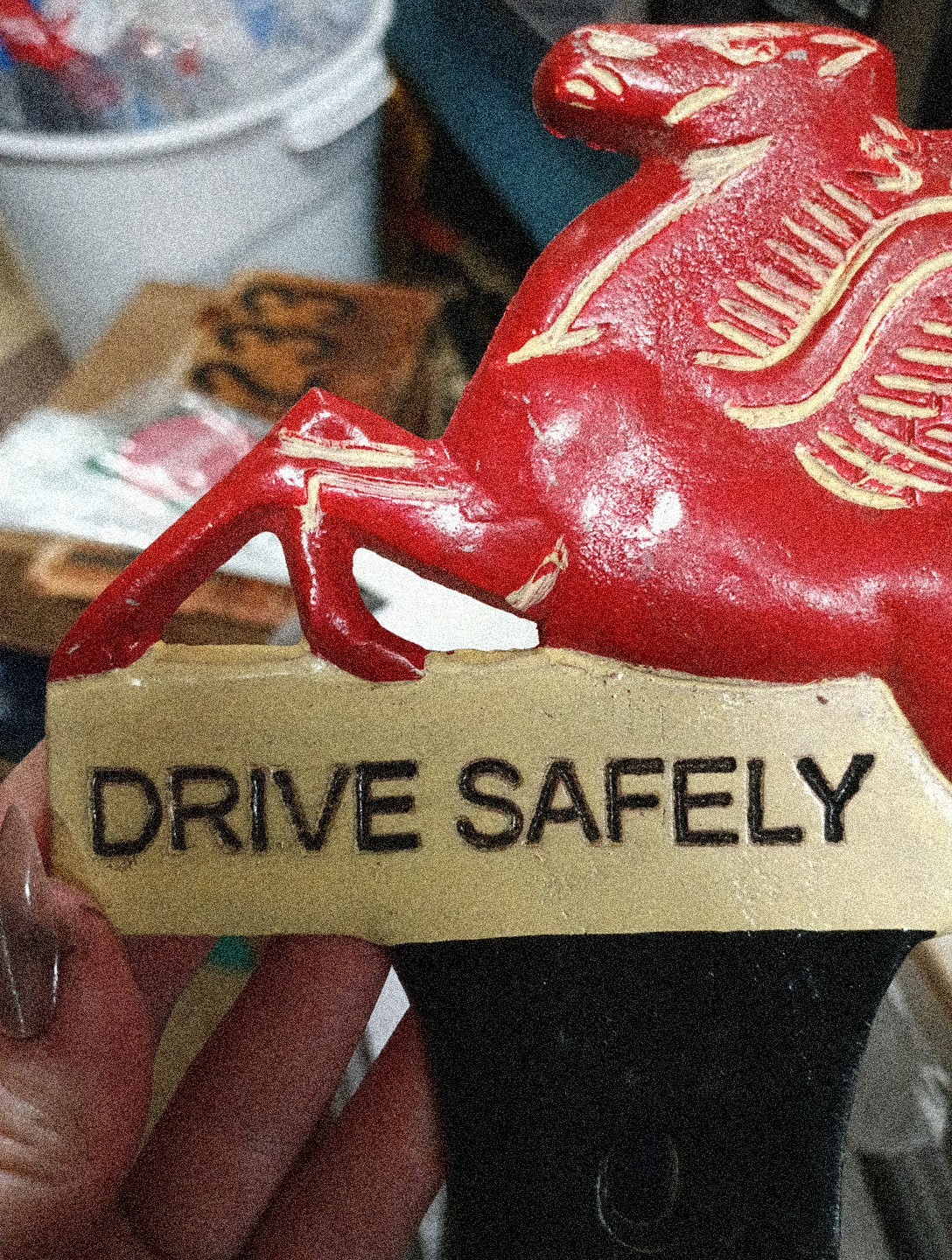 Metal Pegasus Drive Safely Topper