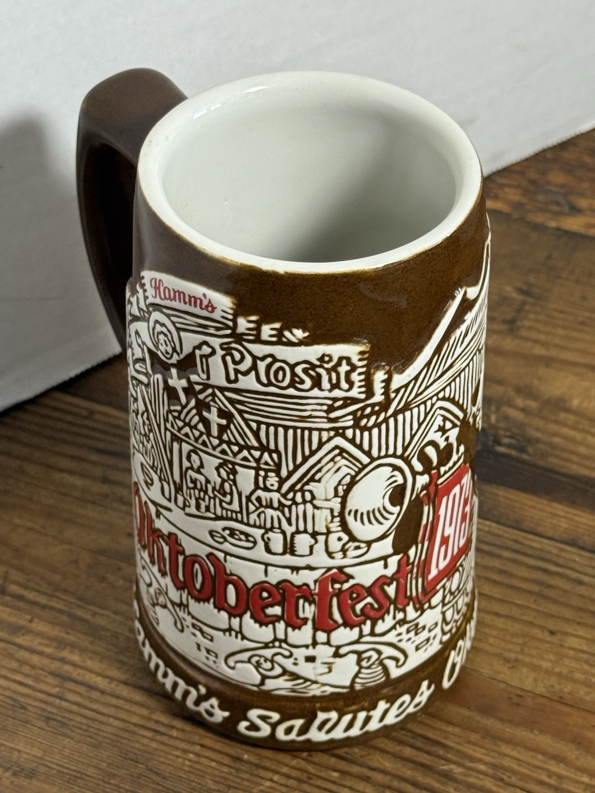 Vintage Hamm's Beer Stein Mug 1973 Oktoberfest Salutes Ceramarte Brazil Bear (C)