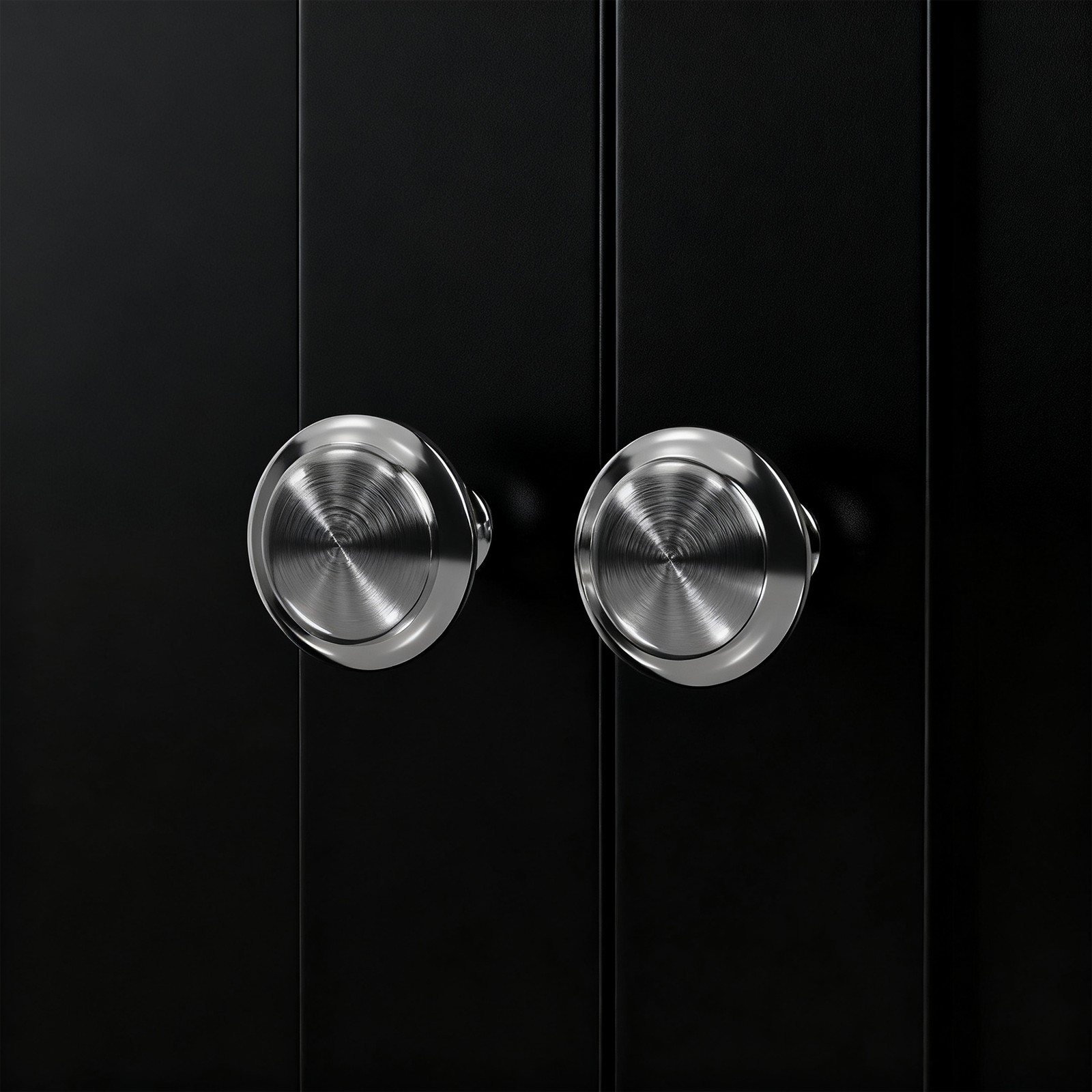 Bathroom Floor Storage Cabinet with Adjustable Shelf Double Door Organizer Black