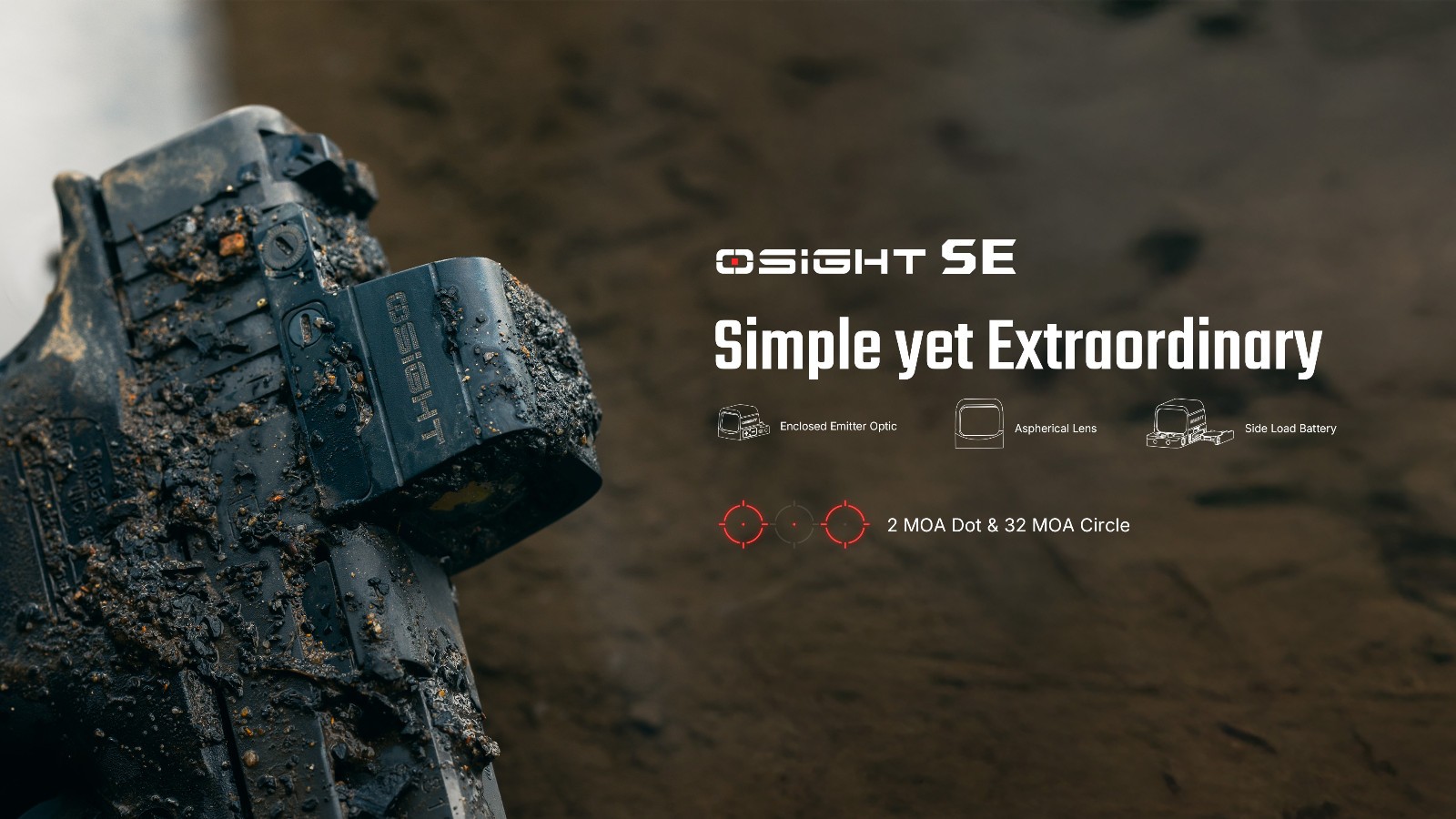 Olight Osight SE RMSc Footprint Enclosed Red Dot Multi-Reticle Sight with Batter