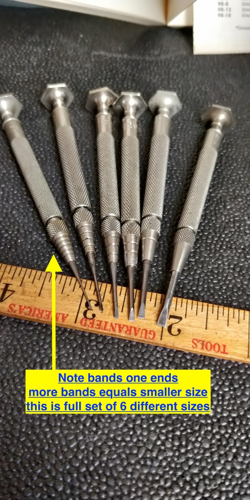 FULL SET Vintage The L.S. Starrett Co. S555-6 Jewelers6 Piece Screwdriver Set