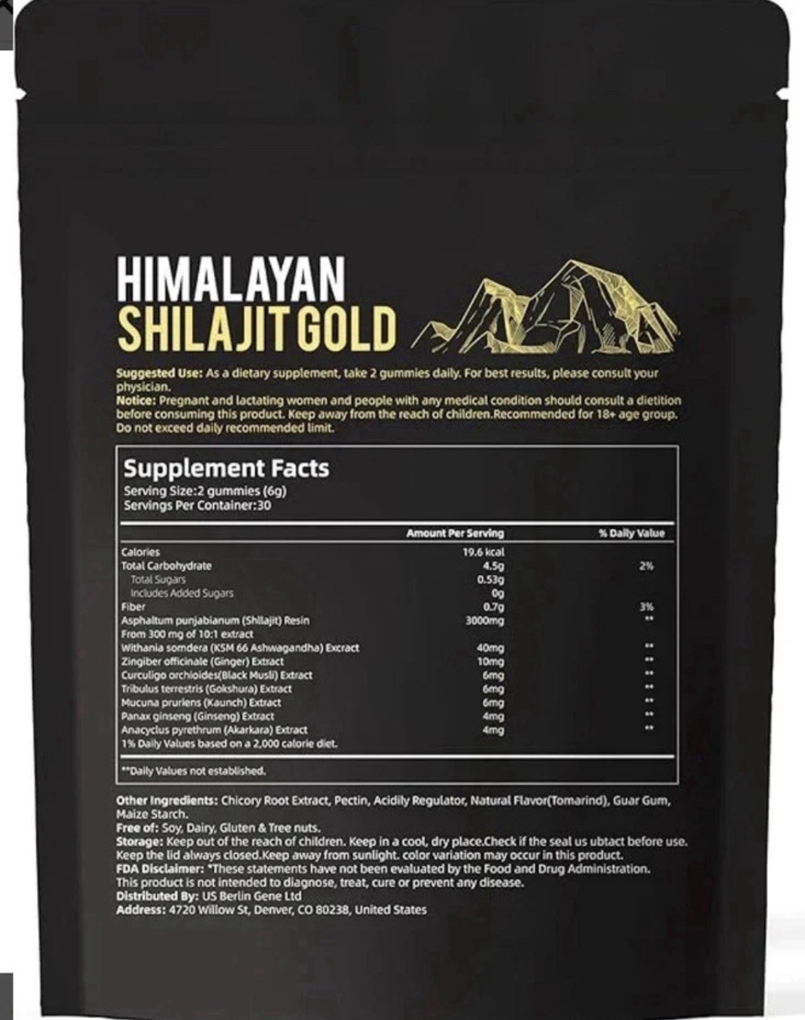 VivoNu Natural Himalayan Shilajit Gummies. Pure SHILAJIT / 60 Gummies