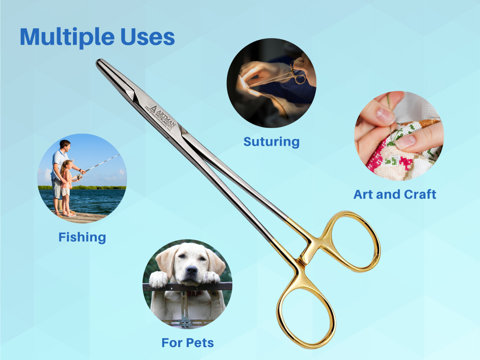 Mayo Hegar Needle Holder Driver 6 inches with Tungsten Carbide ARTMAN