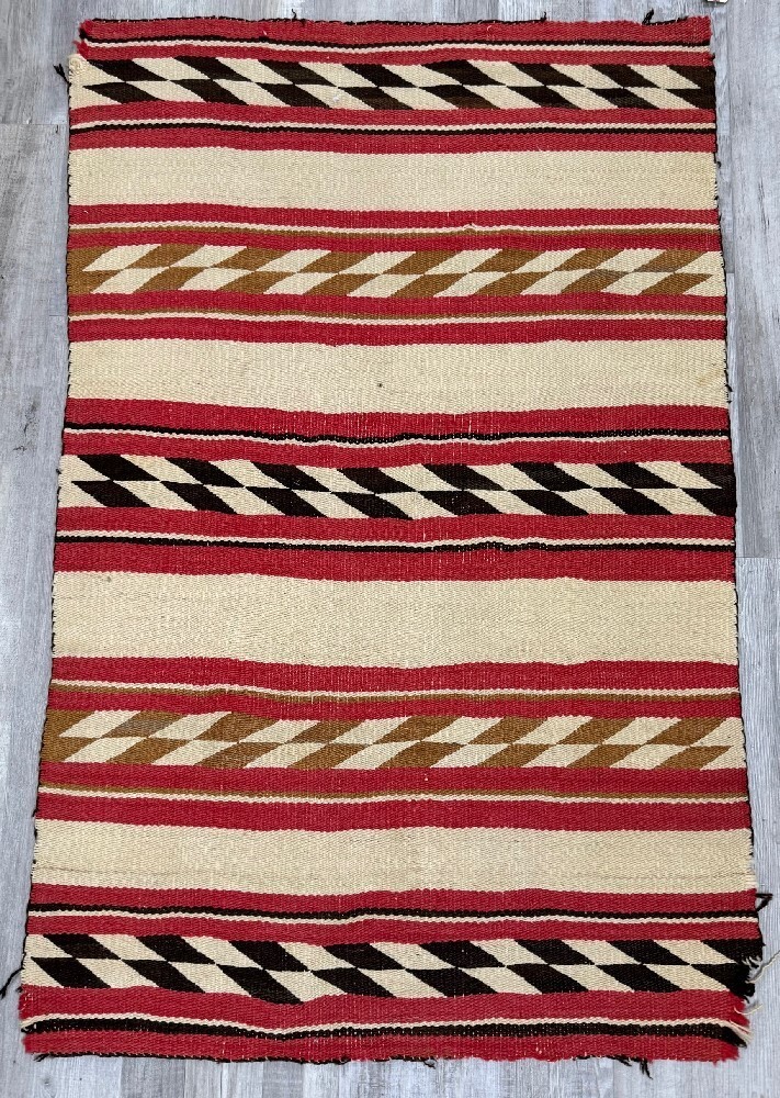 Navajo Early Double; Saddle Blanket; ca 1885