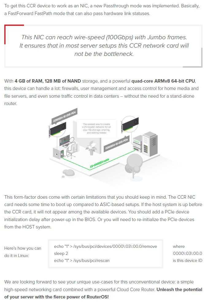 MikroTik New Cloud Core Router CCR2004-1G-2XS-PCIe Network Interface Card