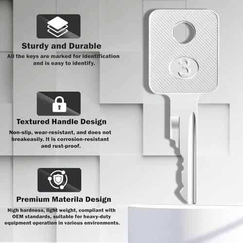 6693241 Ignition Key,10 Pack D250 Bobcat Keys Heavy Equipment Key WL-D250-1